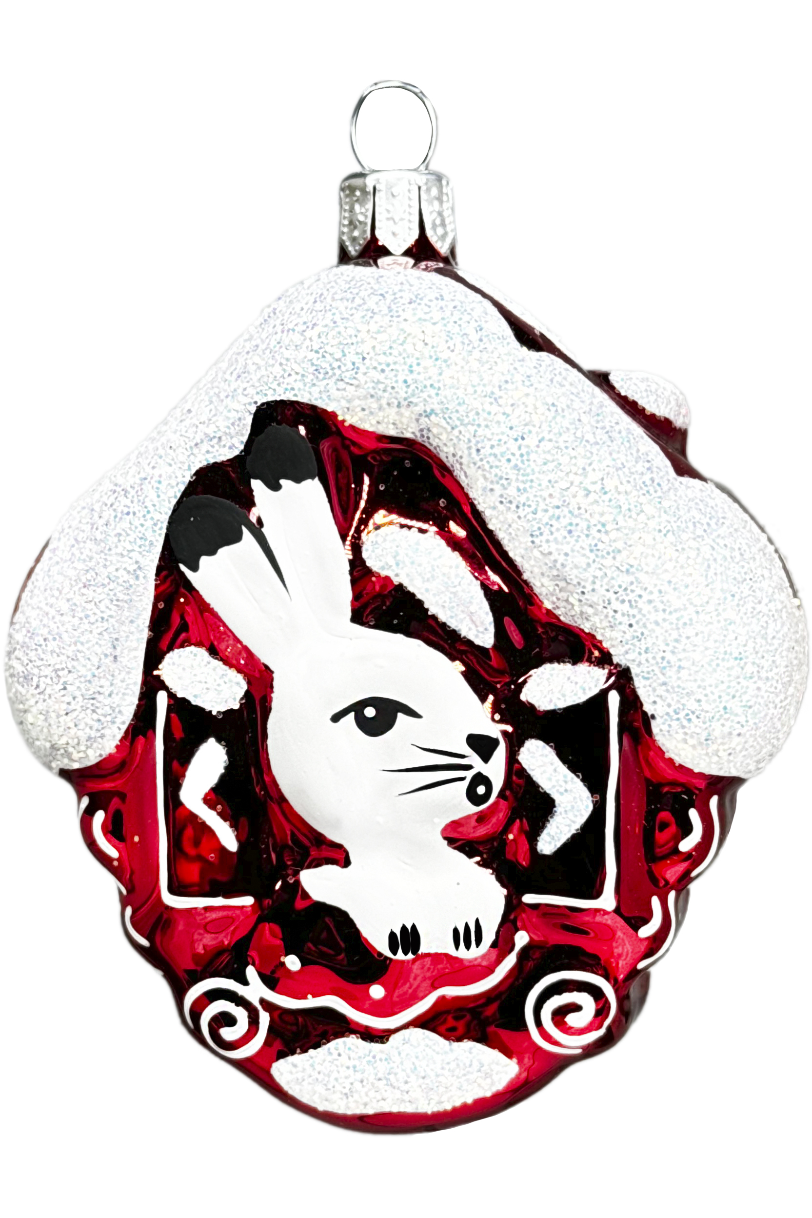 Елочная игрушка Домик с зайцем С912